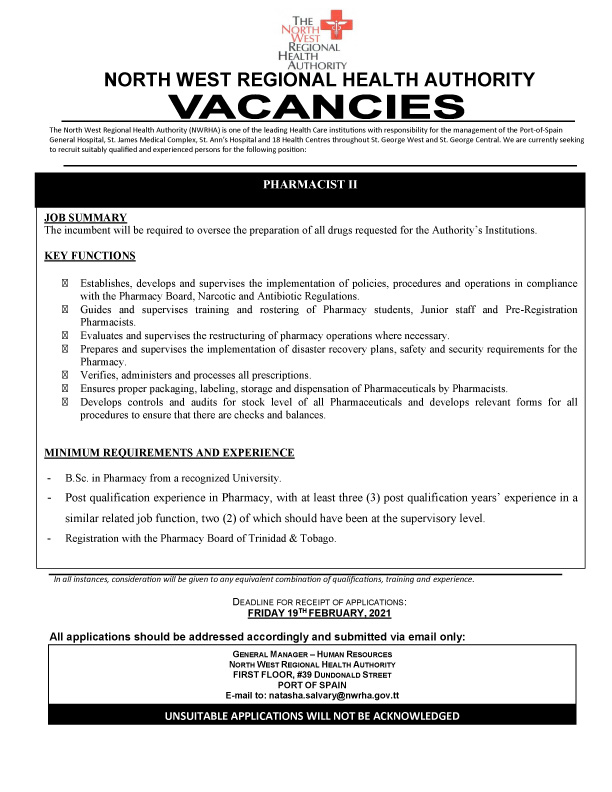 Vacancies Ministry Of Health
