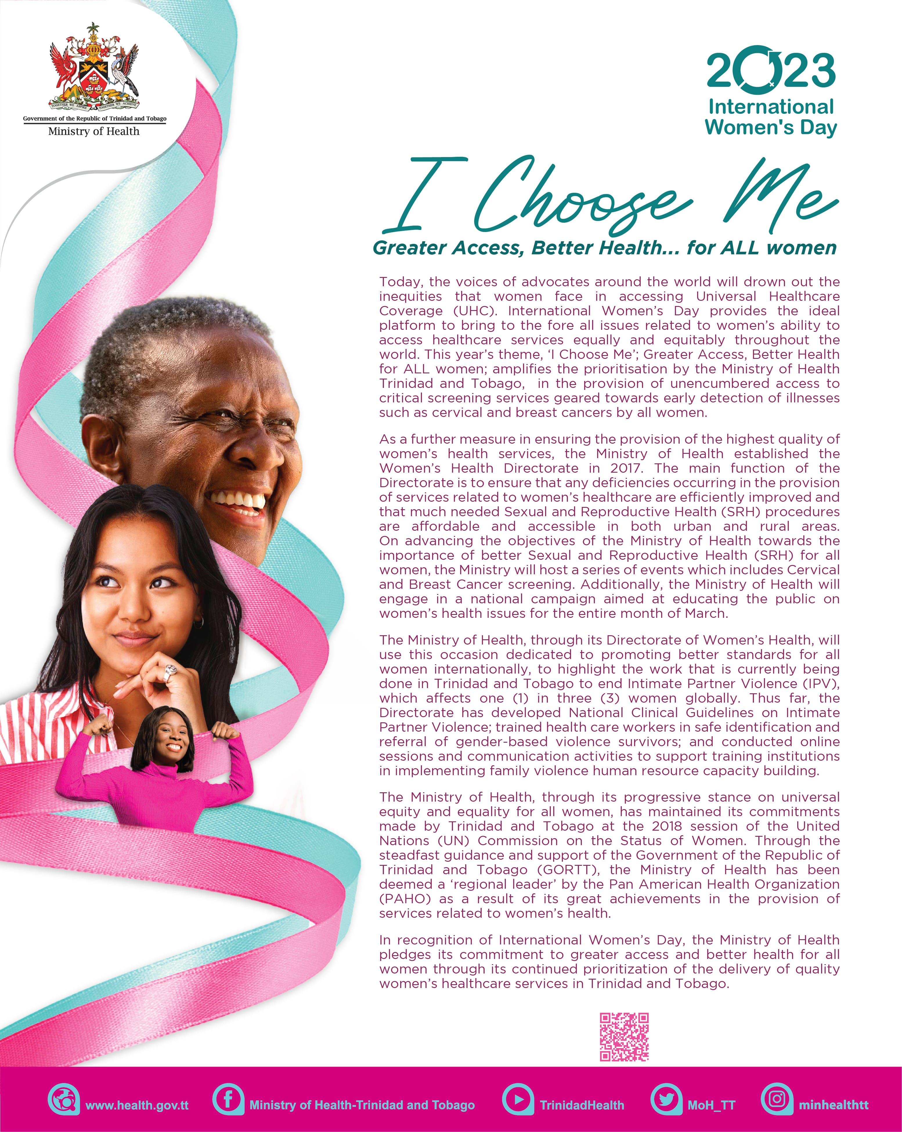 International Women's Day Message from the Ministry of Health