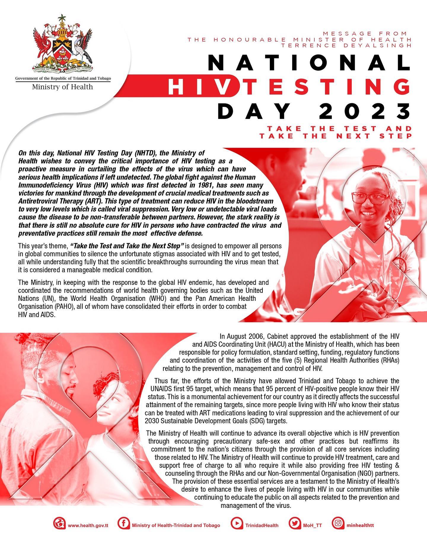 Message from the Minister of Health for National HIV Testing Day 2023