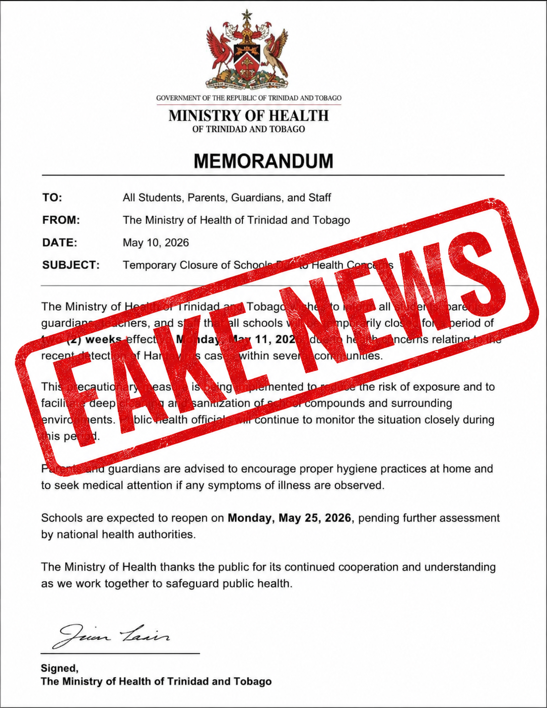Fake News Advisory