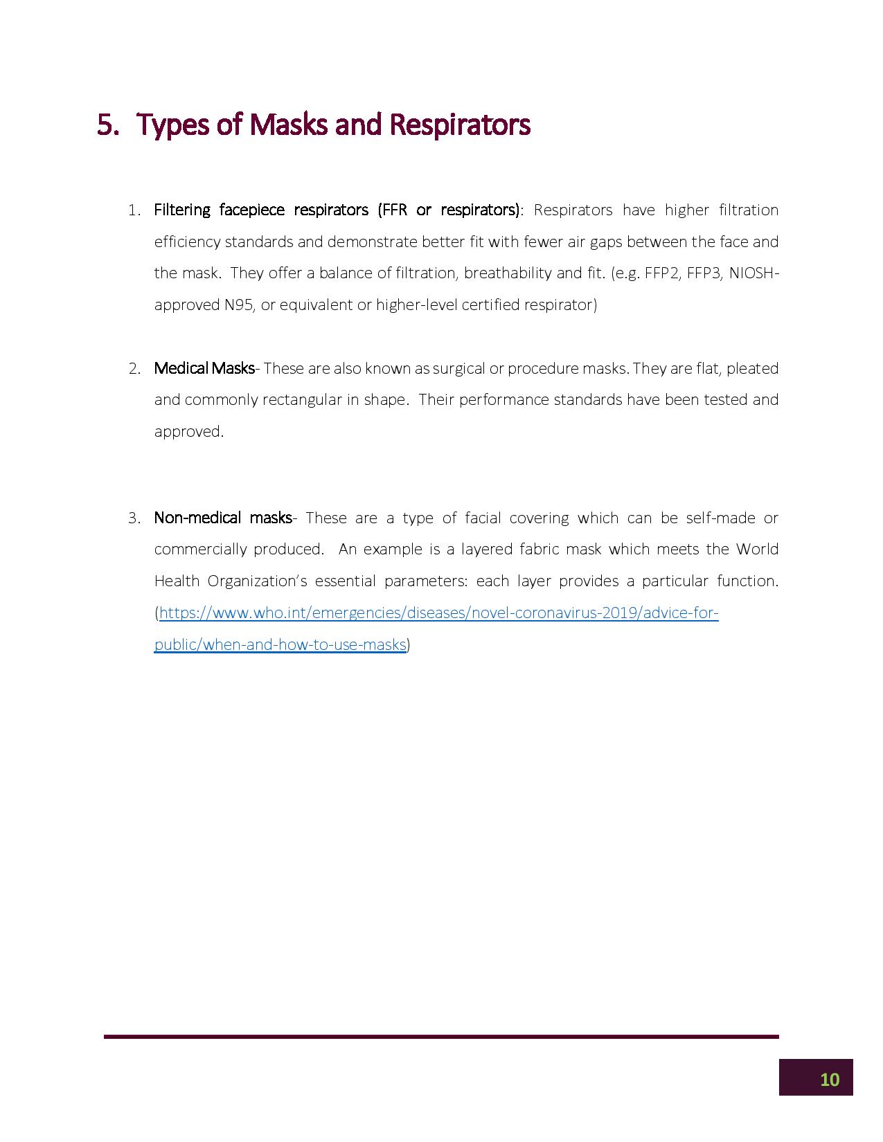 General Recommendations for Mask Use | Ministry of Health