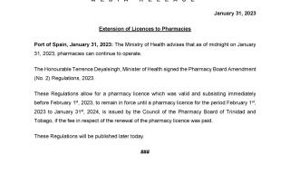 Media Release - Extension of Licences to Pharmacies