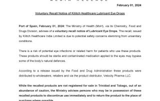 Voluntary Recall Notice of Kilitch Healthcare Lubricant Eye Drops 