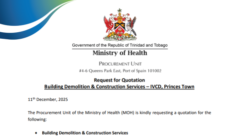 RFQ - Building Demolition & Construction - Princes Town