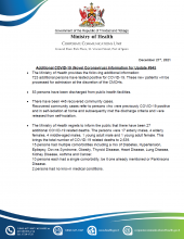 COVID-19 UPDATE - Tuesday 21st December 2021