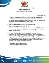 COVID-19 UPDATE - Thursday 30th December 2021