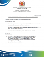 COVID-19 UPDATE - Monday 14th March 2022