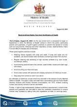 Media Release - Back-to-School Safety Tips from the Ministry of Health