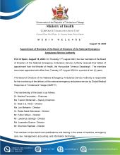 Media Release - Appointment of Members of the Board of Directors of the National Emergency Ambulance Service Authority