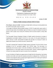 Media Release - Ministry of Health Continues to Monitor COVID-19 Trends