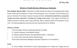 MoH Media Release- Ministry of Health Monitors Monkeypox Outbreak