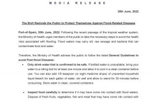 MoH Media Release: The MoH Reminds the Public to Protect Themselves Against Flood-Related Diseases