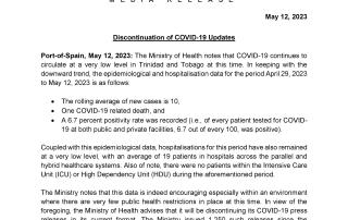 Media Release - Discontinuation of COVID-19 Updates